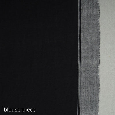 Black - Handloom Cotton Phulia Jamdani Saree with Tassels 13