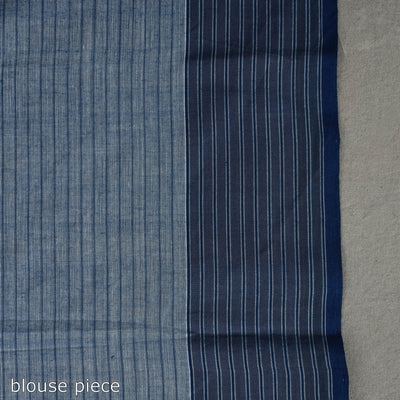Beige - Stripes Cotton Handloom Saree 08