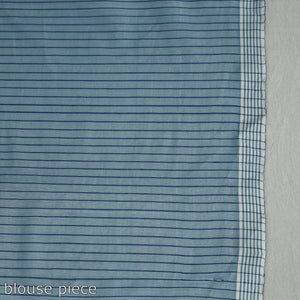 Blue - Godavari Vine Jamdani Cotton Handspun Handloom Saree