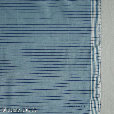 Blue - Godavari Vine Jamdani Cotton Handspun Handloom Saree