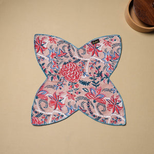 Beige - Hand Embroidered Cotton Roti Napkin 12