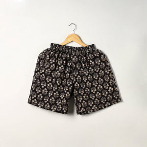 Black - Block Print Cotton Unisex Bagru Shorts/Boxer 11