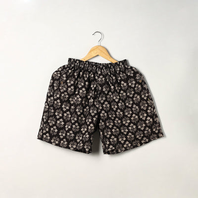 Black - Block Print Cotton Unisex Bagru Shorts/Boxer 11