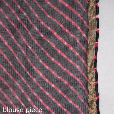 Black - Leheriya Tie-Dye Mothra Kota Doria Silk Saree