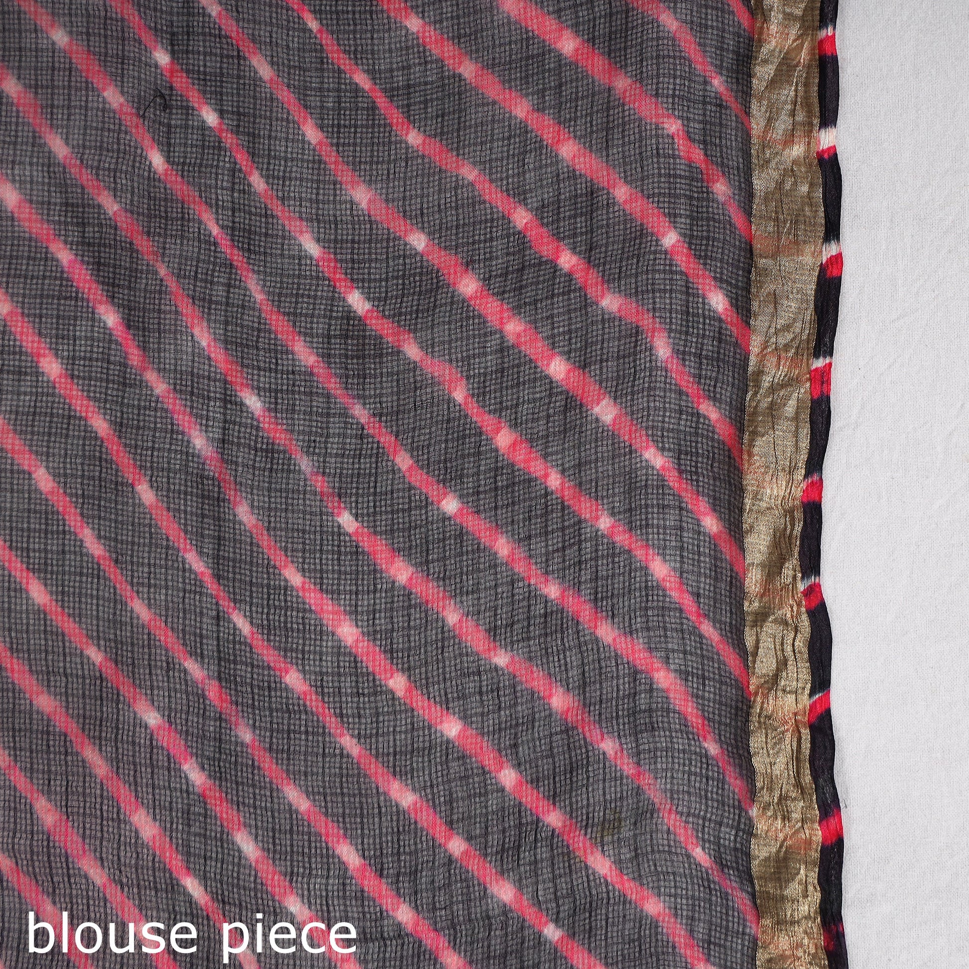 Black - Leheriya Tie-Dye Mothra Kota Doria Silk Saree