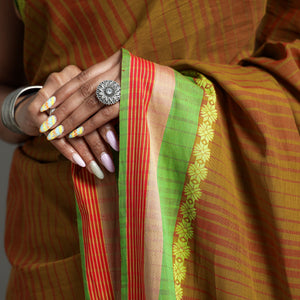 Brown - Begampuri Handloom Cotton Saree