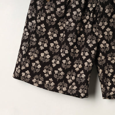 Black - Block Print Cotton Unisex Bagru Shorts/Boxer 11