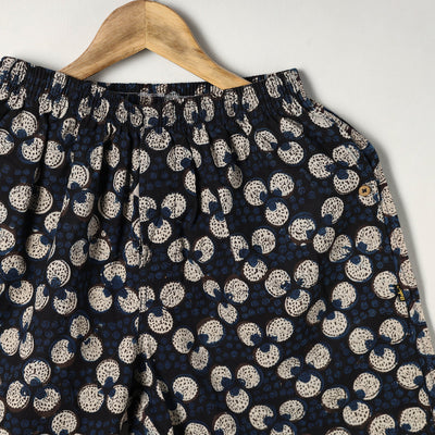 Blue - Block Print Cotton Unisex Bagru Shorts/Boxer 10