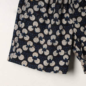 Blue - Block Print Cotton Unisex Bagru Shorts/Boxer 10