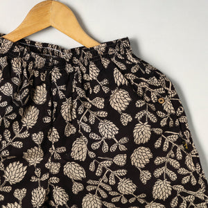 Black - Block Print Cotton Unisex Bagru Shorts/Boxer 09