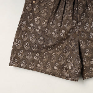 Brown - Block Print Cotton Unisex Bagru Shorts/Boxer 12