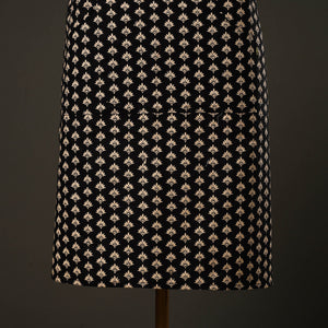 Black - Sanganeri Block Print Cotton Apron with Pocket 03