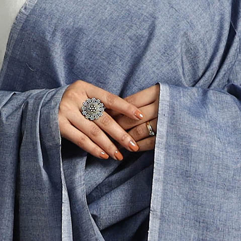 Blue - Chendamangalam Kuriappilly Cotton Handloom Dupatta 07
