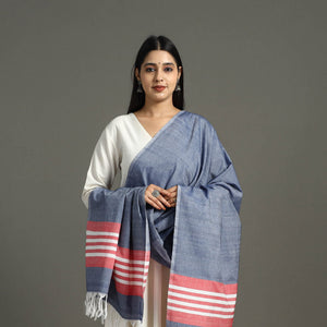 Blue - Chendamangalam Kuriappilly Cotton Handloom Dupatta 07