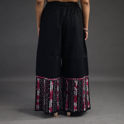 Black - Kantha Hand Embroidery Palazzo in Cotton 39