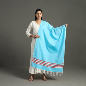 Blue - Chendamangalam Kuriappilly Cotton Handloom Dupatta 06
