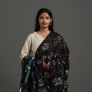 Brown - Cotton Hand Batik Print Dupatta 40