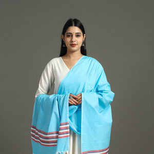 Blue - Chendamangalam Kuriappilly Cotton Handloom Dupatta 06