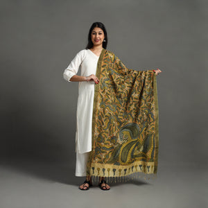 Brown - Mangalagiri Cotton Handpainted Pen Work Kalamkari Dupatta 05