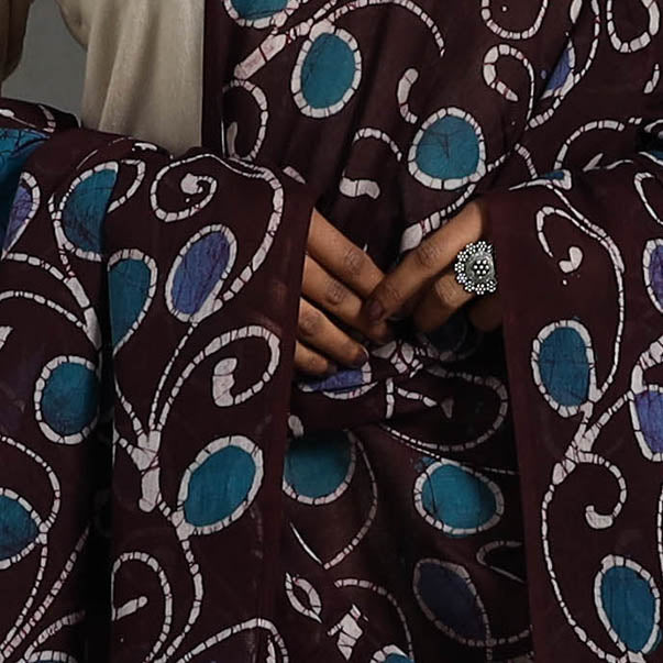 Brown - Cotton Hand Batik Print Dupatta 41