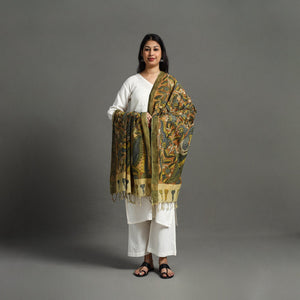 Brown - Mangalagiri Cotton Handpainted Pen Work Kalamkari Dupatta 05