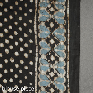 Brown - Pipad Hand Block Printed Cotton Saree