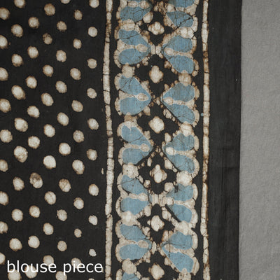 Brown - Pipad Hand Block Printed Cotton Saree
