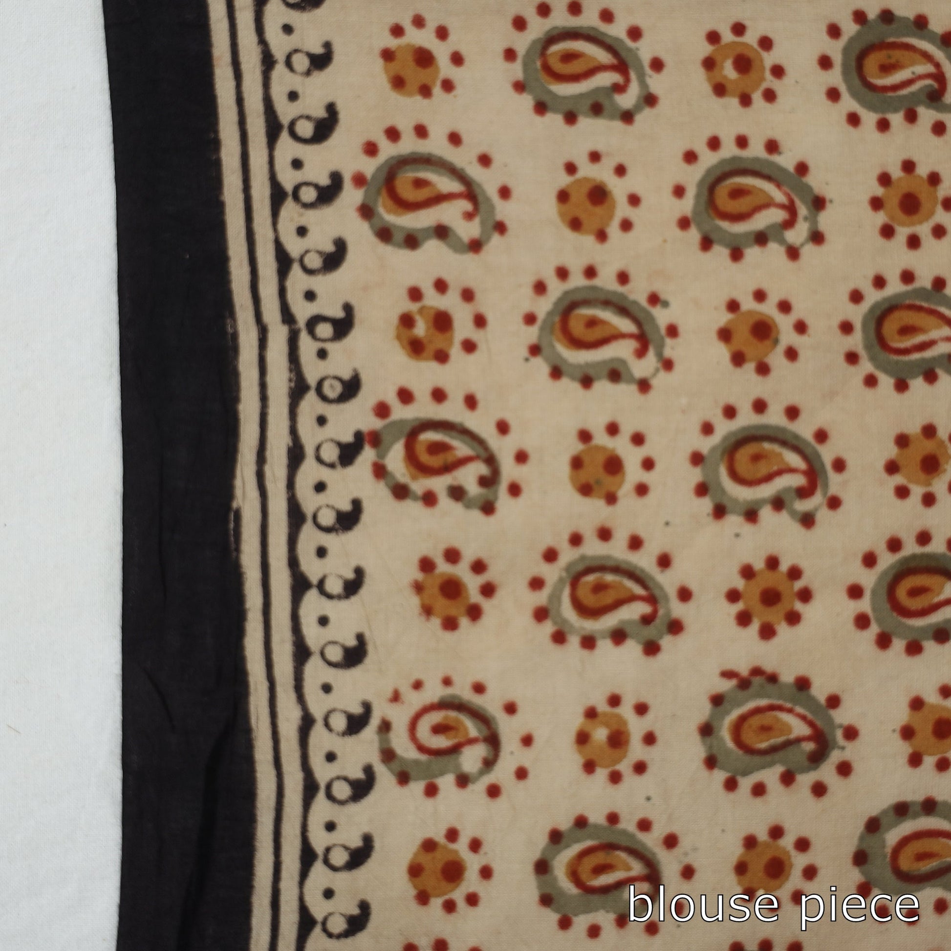 Black - Pedana Block Print Cotton Kalamkari Saree 14