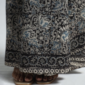 Black - Pedana Block Print Cotton Kalamkari Saree