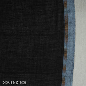 Black - Handloom Cotton Phulia Jamdani Saree with Tassels 19