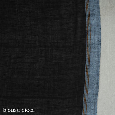 Black - Handloom Cotton Phulia Jamdani Saree with Tassels 19