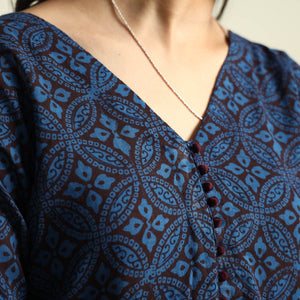Blue - Bagh Block Printed Cotton Kurta with Palazzo Set