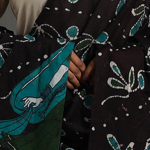 Black - Cotton Hand Batik Print Dupatta 46