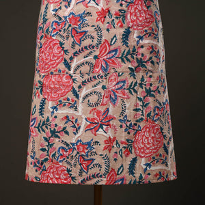 Beige - Sanganeri Block Print Cotton Apron with Pocket 10