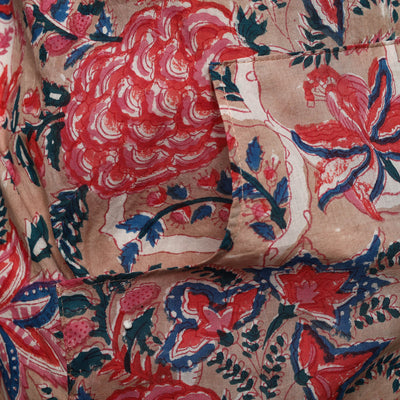 Beige - Sanganeri Block Print Cotton Apron with Pocket 10