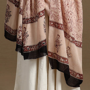 Beige - Block Print Mul Cotton Bagru Dupatta 12