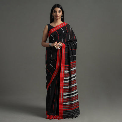 Black - Begampuri Handloom Cotton Saree