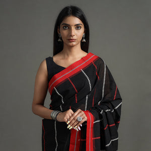 Black - Begampuri Handloom Cotton Saree