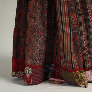 Brown - Kutch Block Printed 24 Kali Cotton Long Skirt 22
