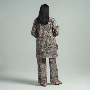 Black - Pedana Kalamkari Block Printed Cotton Co-Ord Set