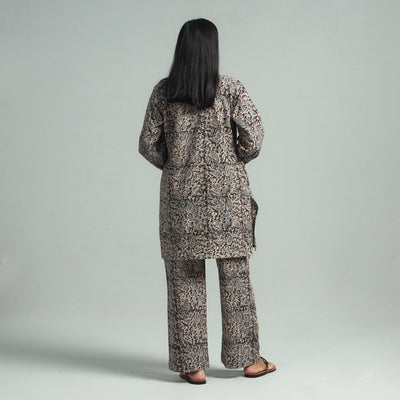 Black - Pedana Kalamkari Block Printed Cotton Co-Ord Set