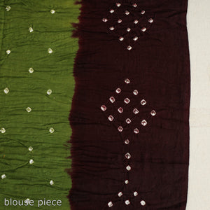 Brown - Kutch Tie-Dye Cotton Bandhani Saree with Blouse Piece 39