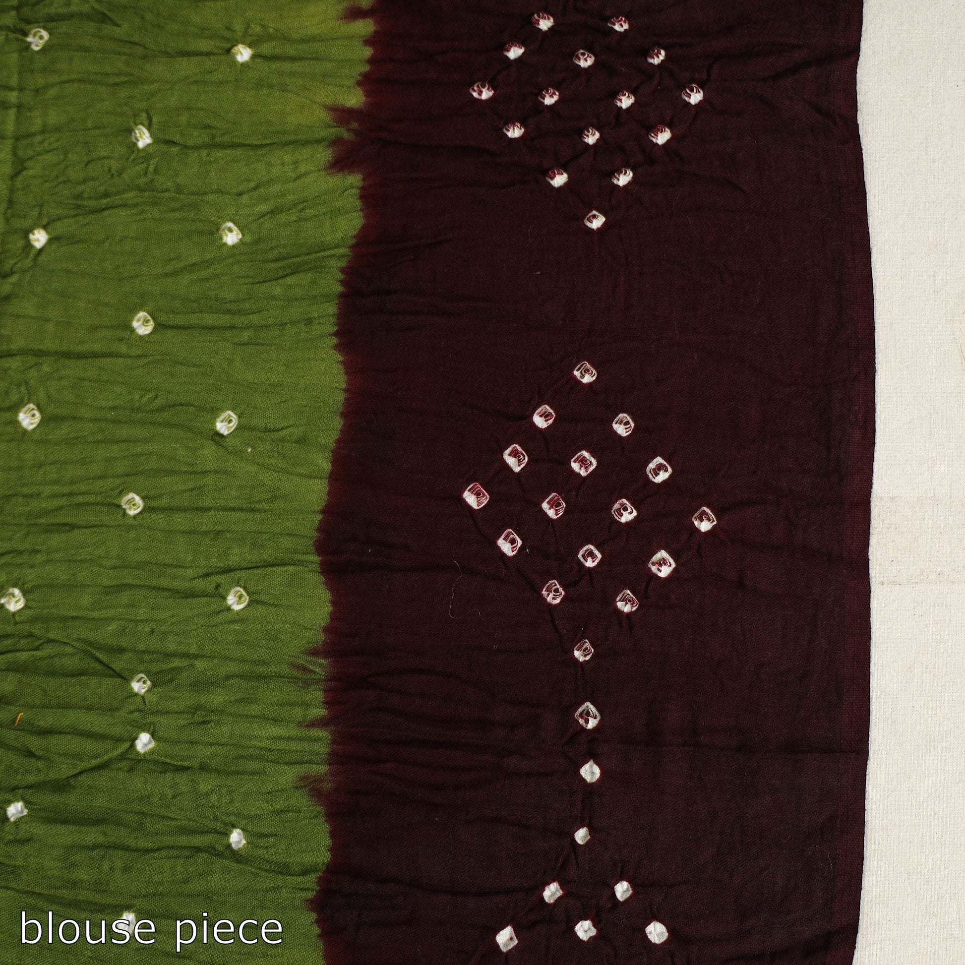 Brown - Kutch Tie-Dye Cotton Bandhani Saree with Blouse Piece 39