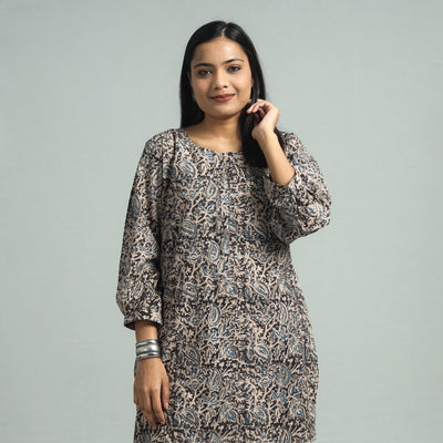 Black - Pedana Kalamkari Block Printed Cotton Co-Ord Set