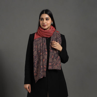 Brown - Handcrafted Patchwork Woollen Stole 06
