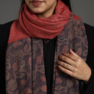 Brown - Handcrafted Patchwork Woollen Stole 06