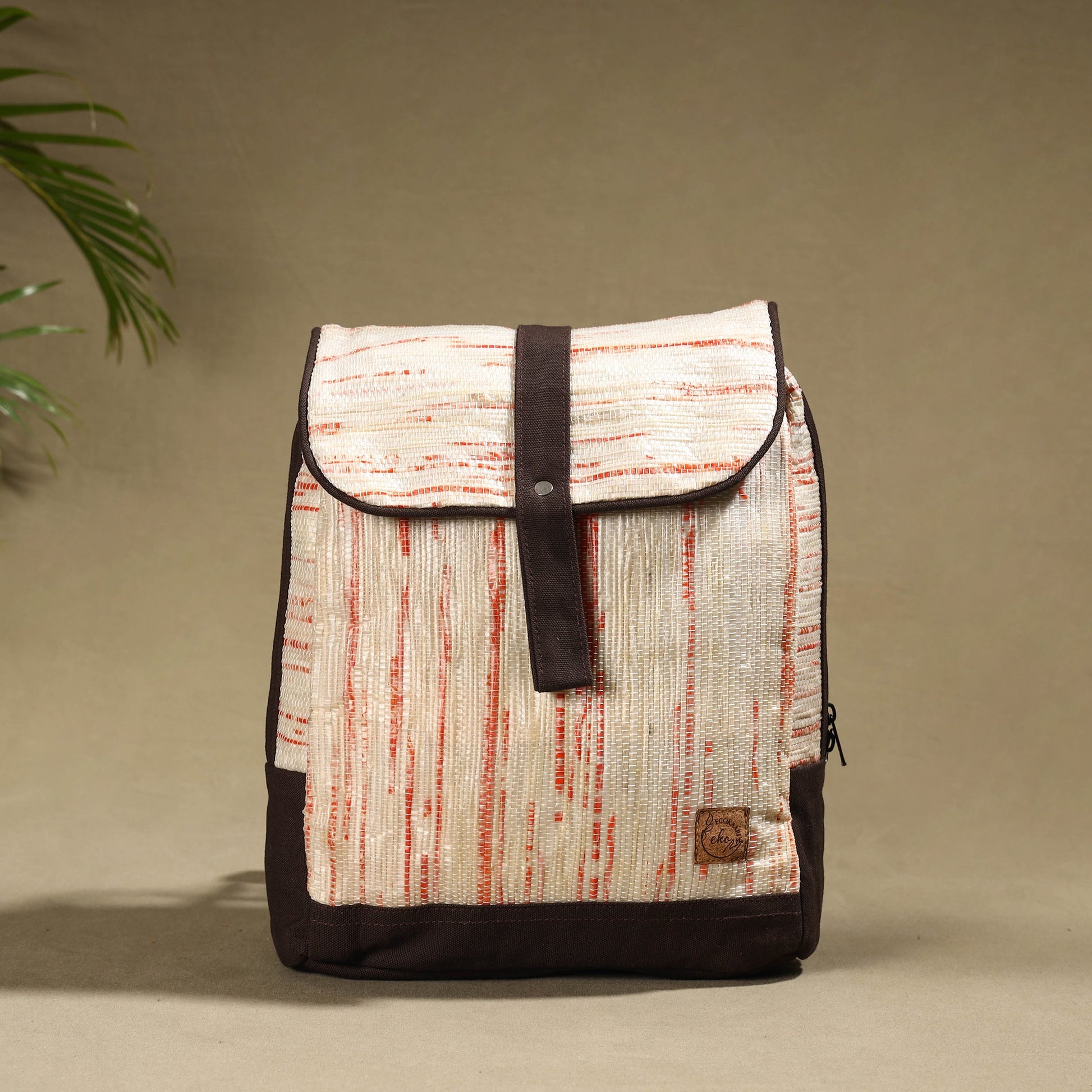 Beige - Upcycled Weave Handcrafted Mini Backpack