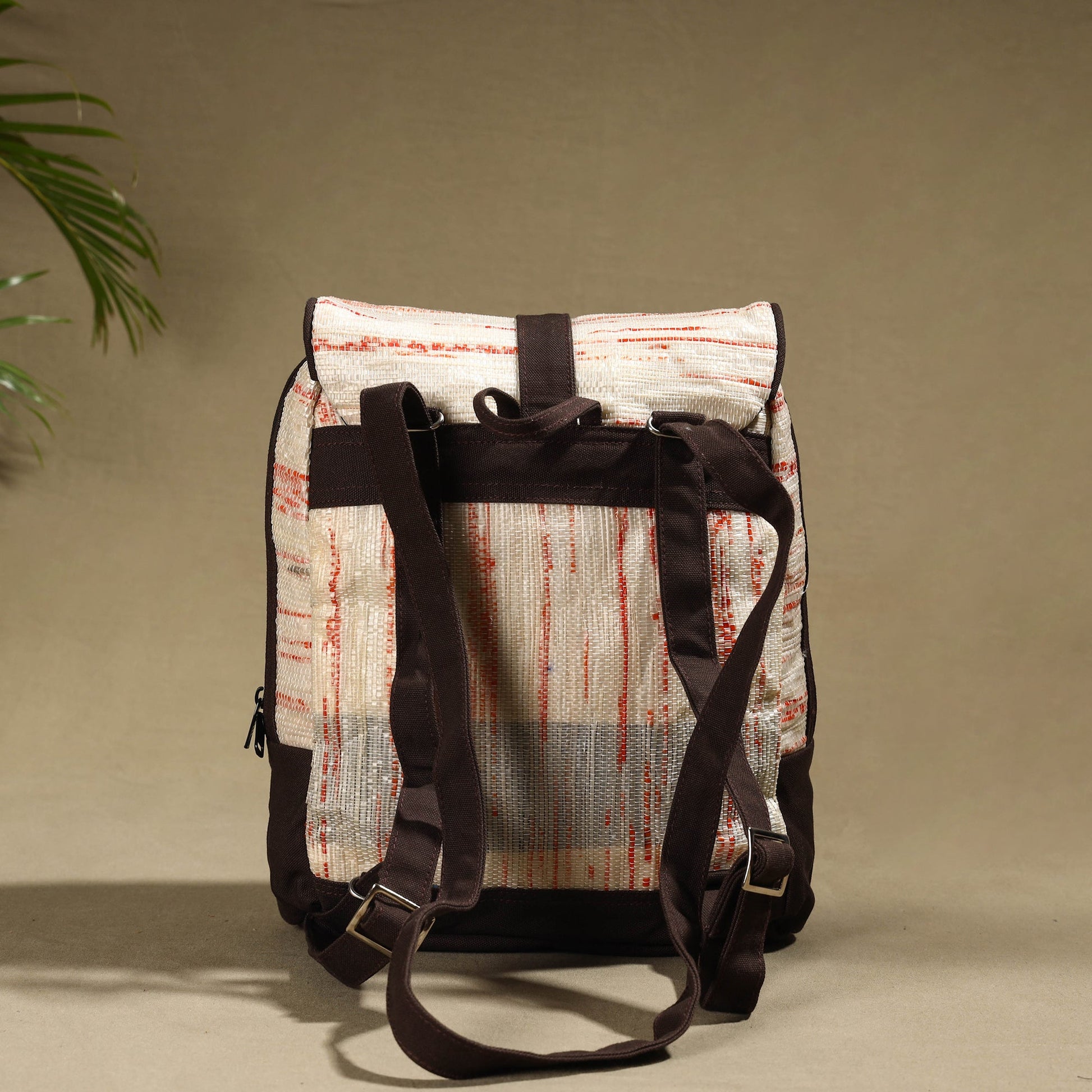 Beige - Upcycled Weave Handcrafted Mini Backpack