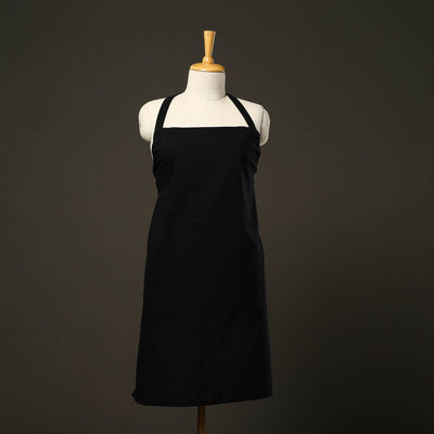 Black - Jhiri Handloom Cotton Apron with Pocket 17