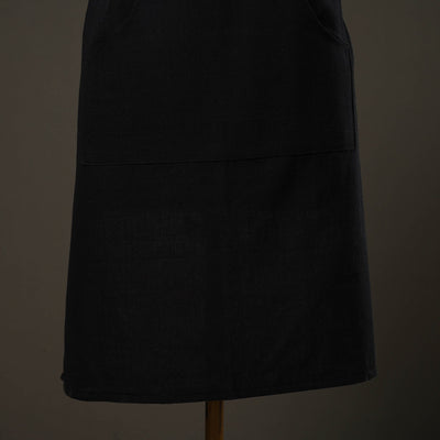 Black - Jhiri Handloom Cotton Apron with Pocket 17